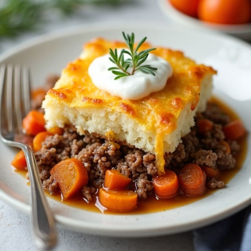 Lean Ground Beef Shepherd's Pie with Root Vegetables and Creamy Cauliflower Mash