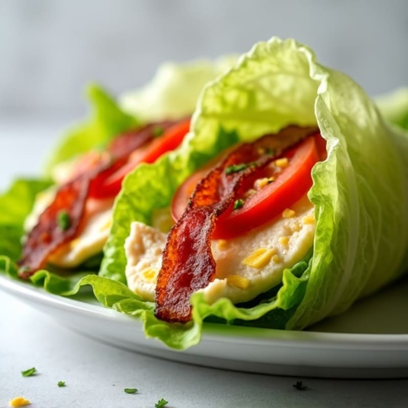 Lean Turkey Club Lettuce Wraps with Crispy Bacon