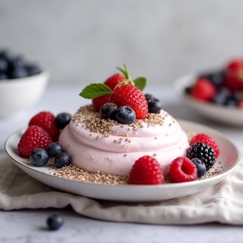 Silky Greek Yogurt Protein Mousse with Mixed Berries