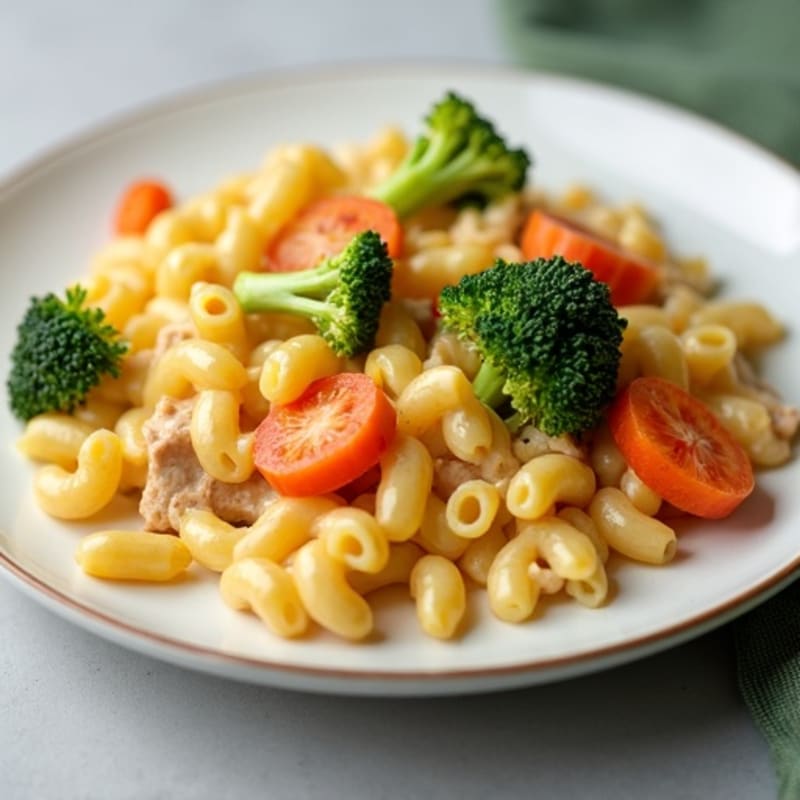 Healthy Baked Mac and Cheese with Chicken and Veggies