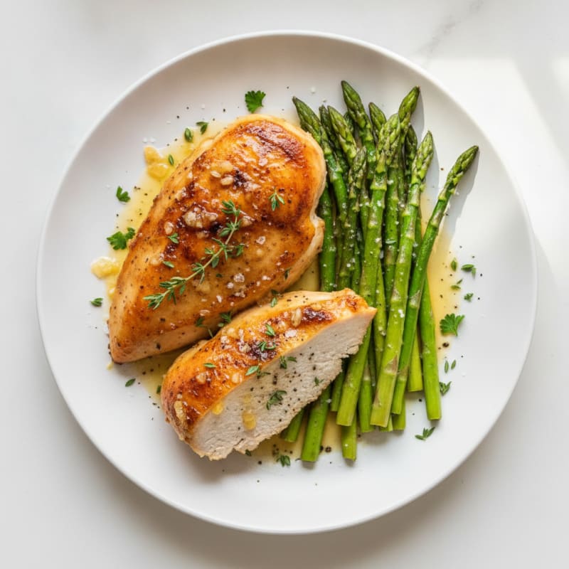 Lemon Herb Roasted Chicken and Asparagus