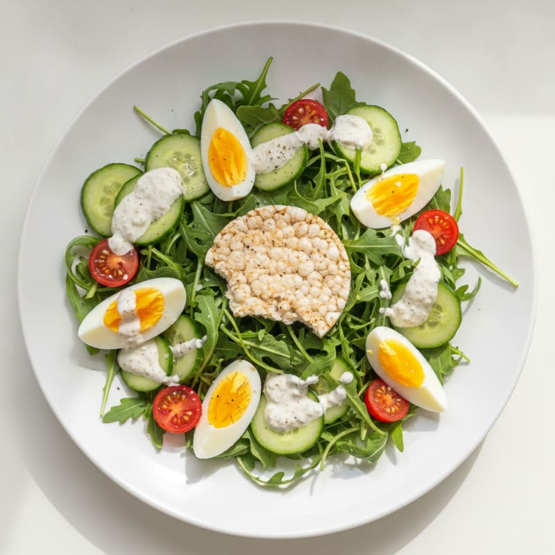 Salade d'Œufs Durs, Roquette et Concombre