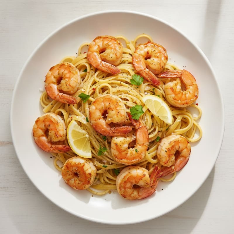 Garlic Butter Shrimp Scampi with Linguine