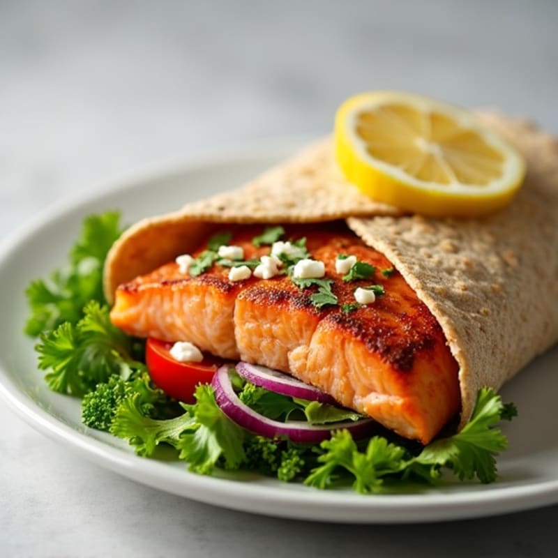 Lemon-Herb Baked Salmon Fresh Wrap