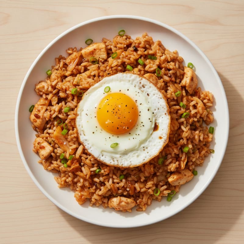 Kimchi Fried Rice with Fried Egg