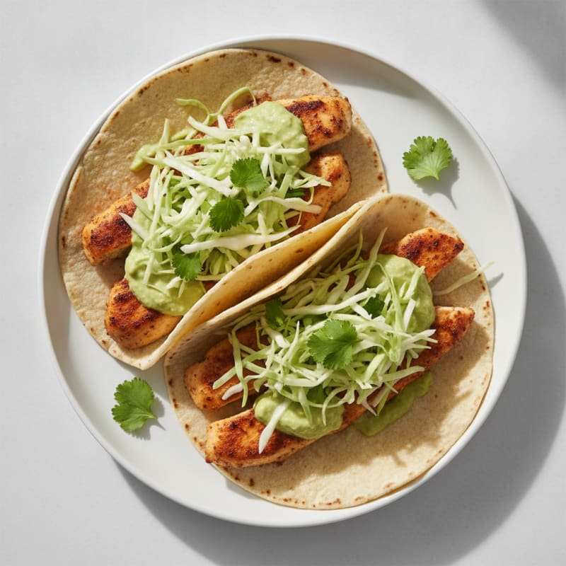 Chicken Tacos with Avocado Crema