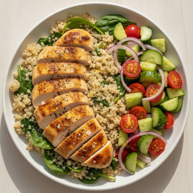 Lemon Herb Chicken and Quinoa Bowl