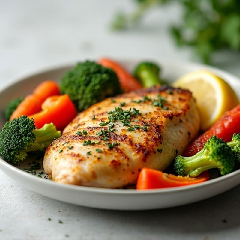 Lemon Herb Roasted Chicken with Crispy Roasted Vegetables