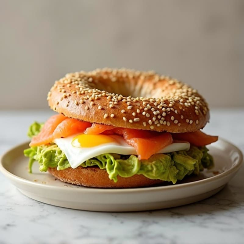 Protein-Packed Everything Bagel with Smashed Avocado
