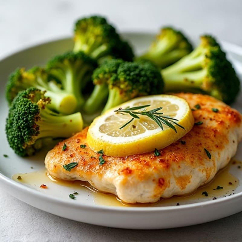 Crispy Lemon Herb Chicken with Roasted Broccoli