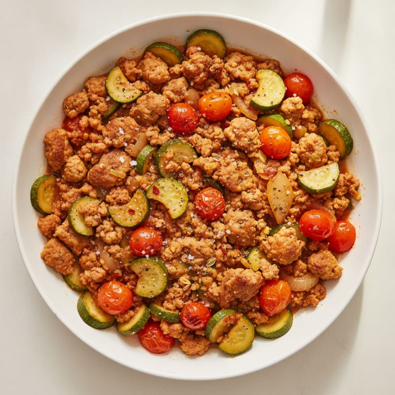 Ground Turkey Skillet with Zucchini and Tomatoes