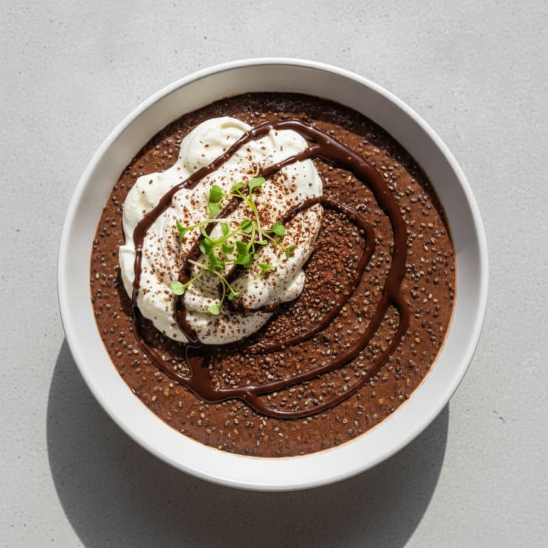 Creamy Vegan Chocolate Protein Pudding with Chia Seeds
