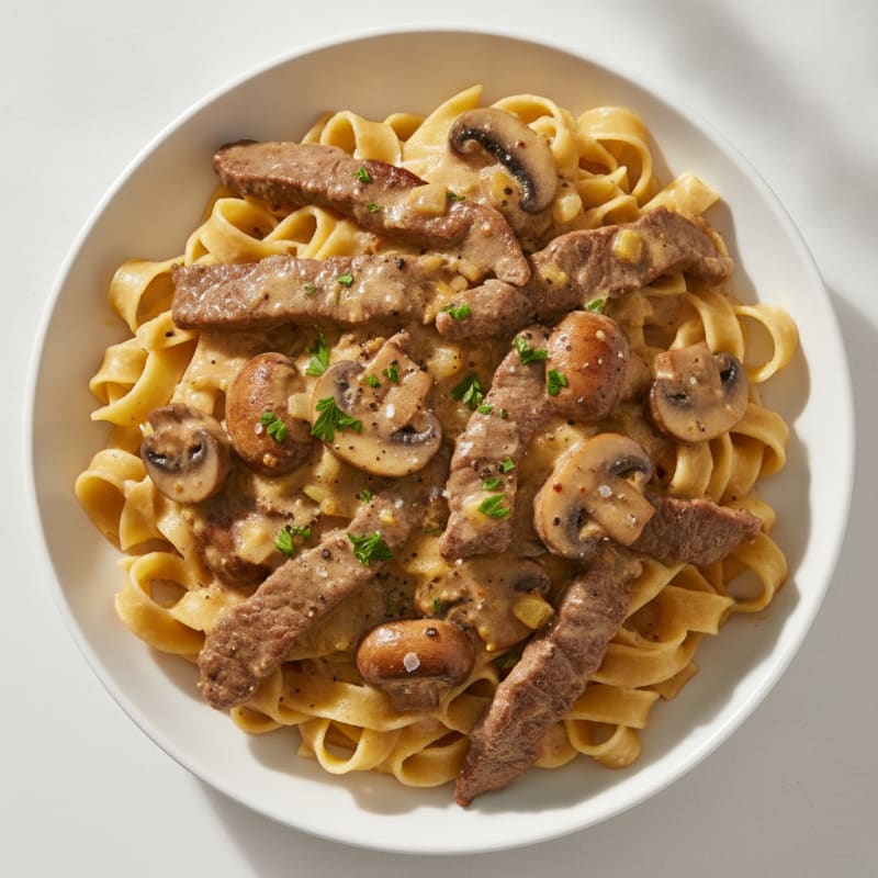 Classic Beef Stroganoff with Egg Noodles