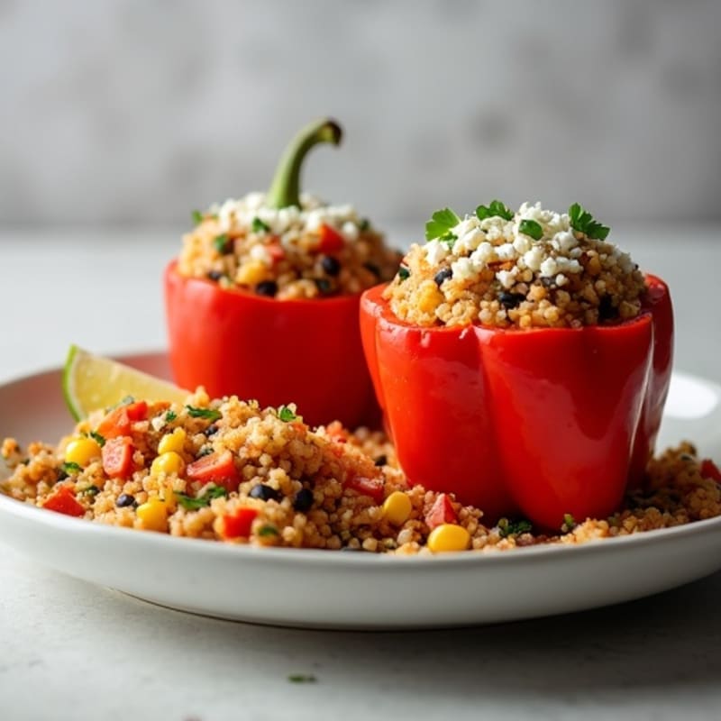 Baked Zesty Quinoa Stuffed Bell Peppers