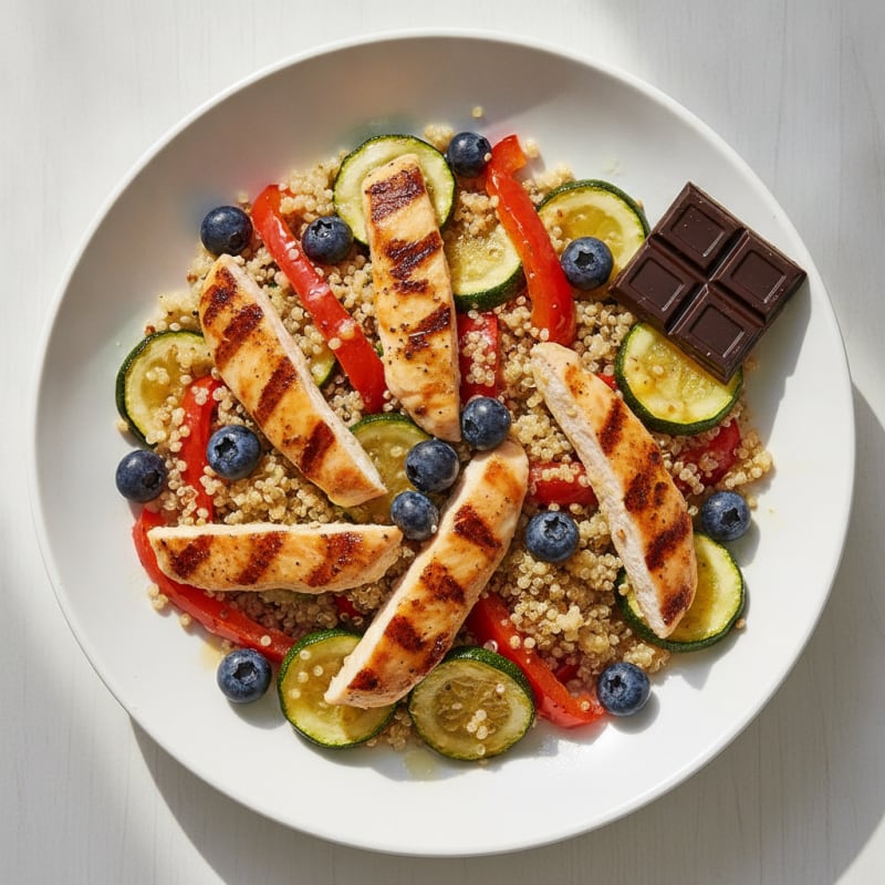 Grilled Chicken and Quinoa Salad with Roasted Vegetables