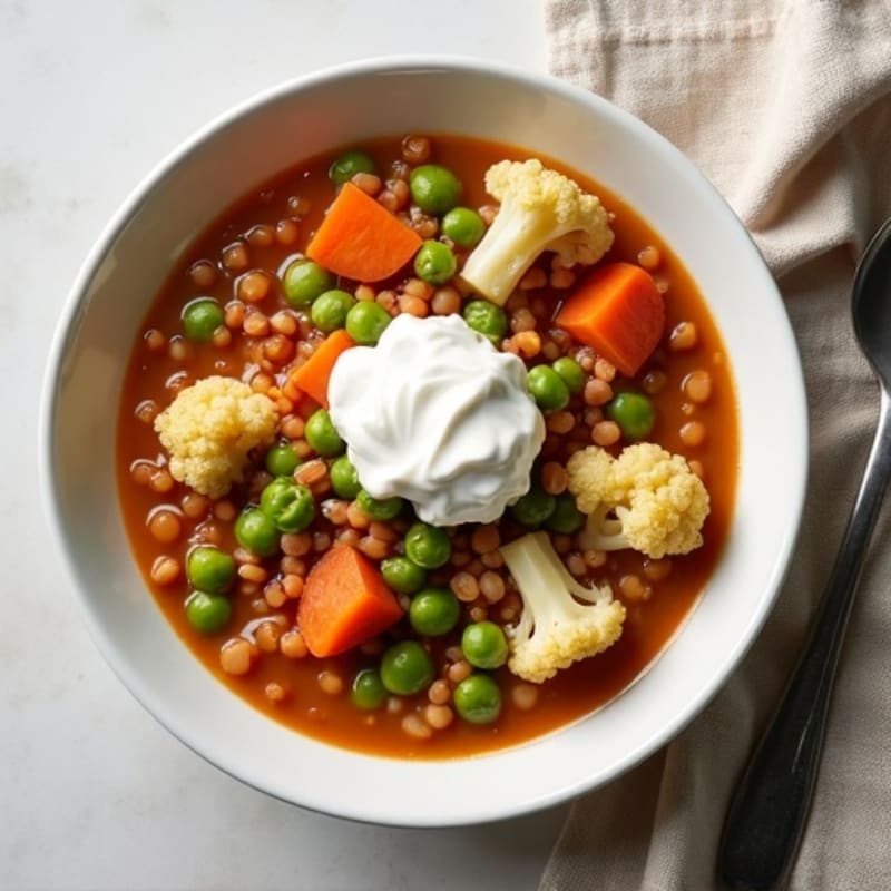 Lentil and Cauliflower Stew with Edamame