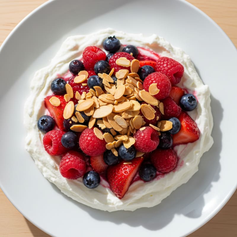 Silky Greek Yogurt Protein Mousse with Mixed Berries