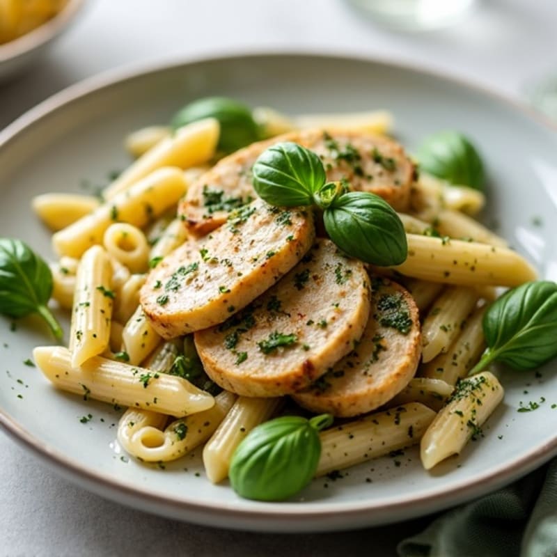 Creamy Pesto Chicken Pasta with Fresh Herbs