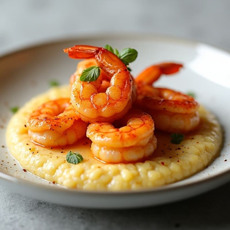 Spicy Pan-Seared Shrimp with Creamy Grits