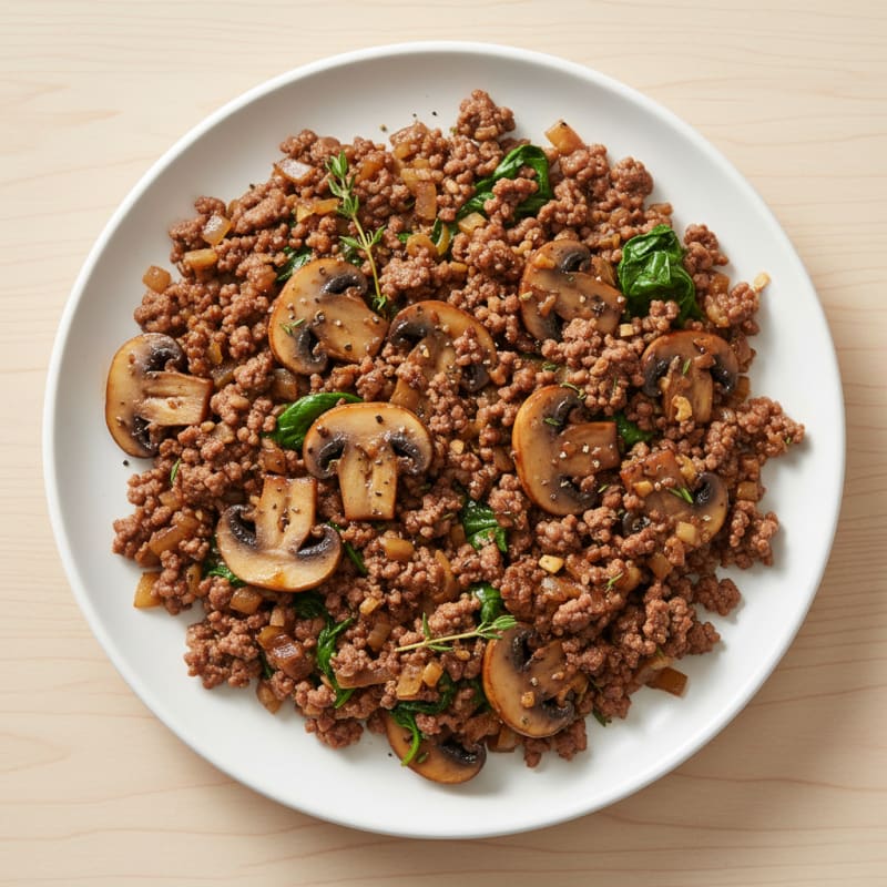Savory Ground Beef and Mushroom Skillet