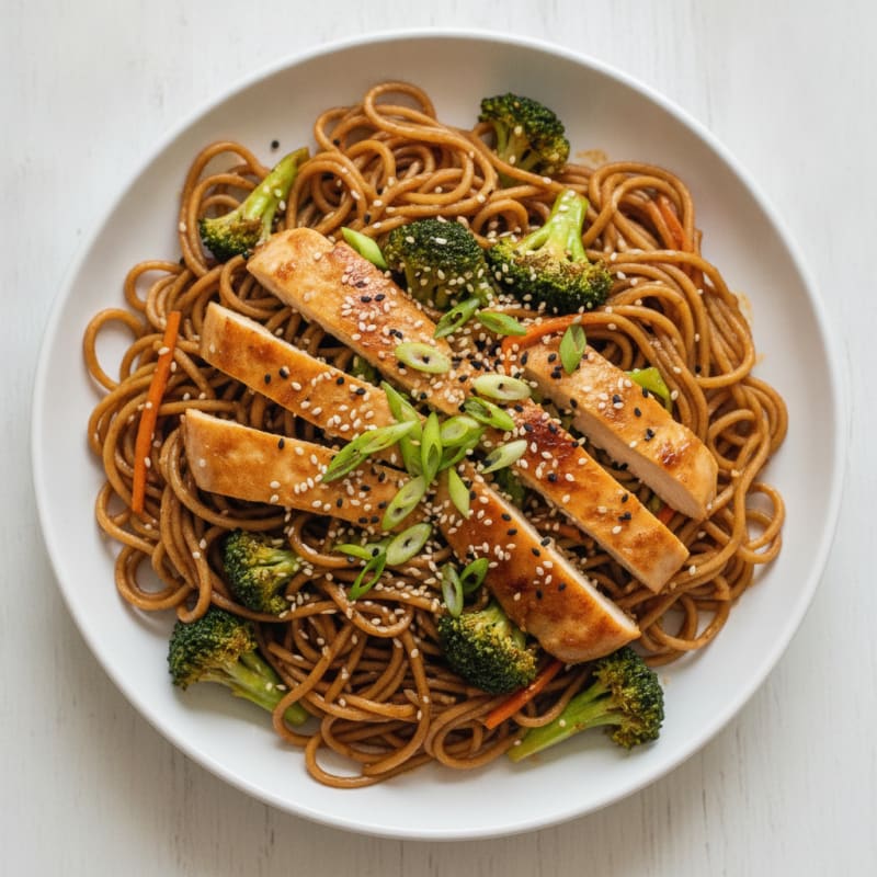 Garlic Sesame Noodles with Chicken