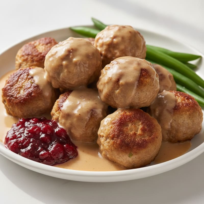 Classic Swedish Meatballs with Lingonberry Sauce