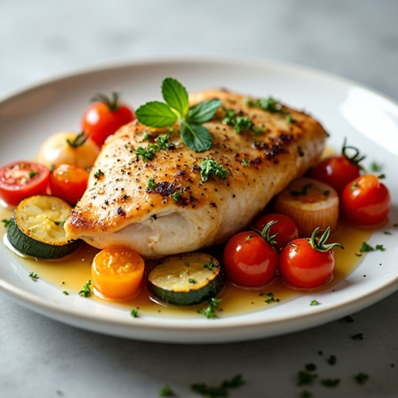 Herb-Roasted Chicken with Mediterranean Vegetables