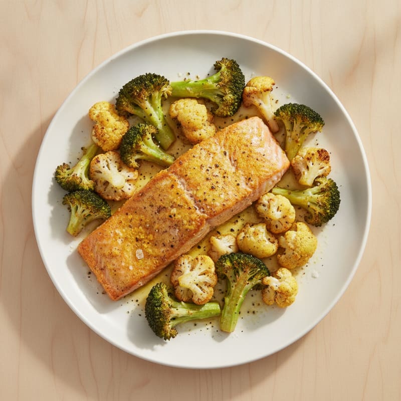 Turmeric-Ginger Salmon with Roasted Vegetables