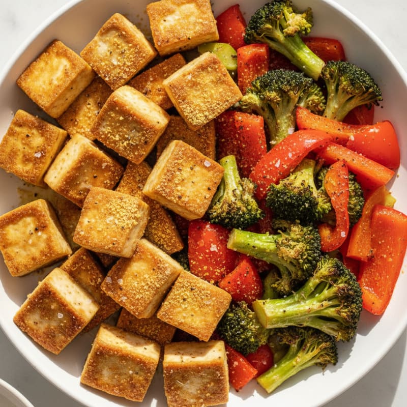 Pan-Seared Tofu with Roasted Vegetables