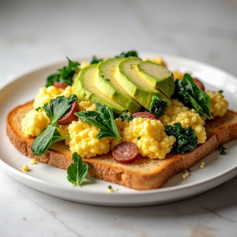 Egg White Scramble with Spinach and Turkey Sausage