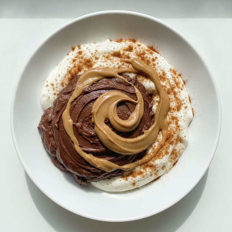 Creamy Chocolate Protein Pudding with Cinnamon-Spiced Greek Yogurt