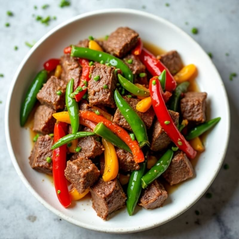Lean Beef Stir Fry with Bell Peppers and Snap Peas