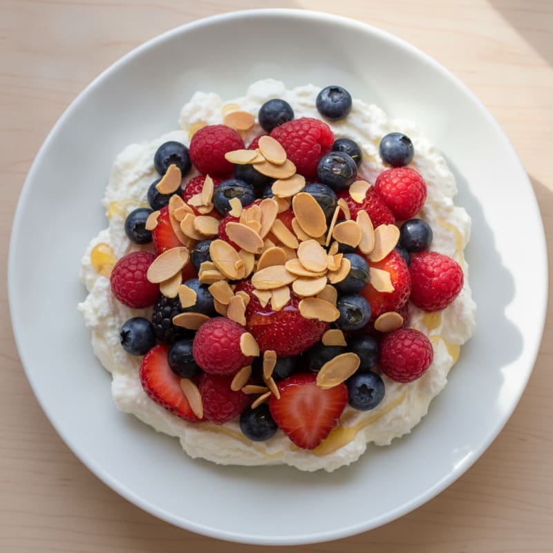 Greek Yogurt Protein Mousse with Mixed Berries