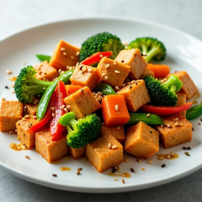 Crispy Sesame Tofu Stir-Fry with Fresh Vegetables