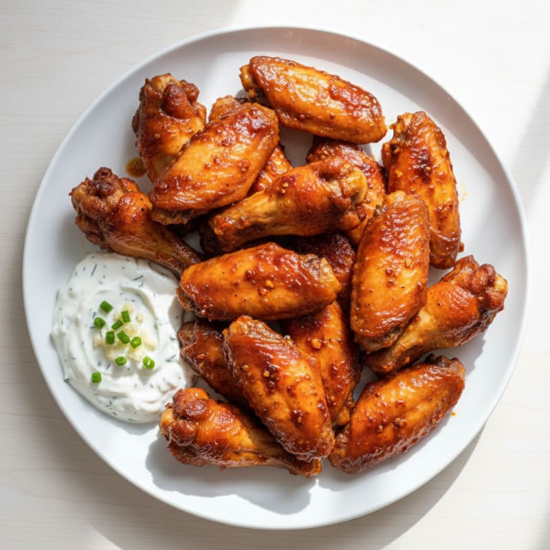 Spicy BBQ Chicken Wings with Ranch