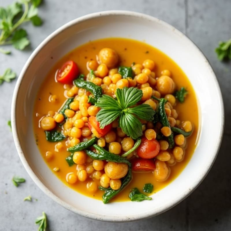 Creamy Coconut Red Lentil Dal with Fresh Herbs