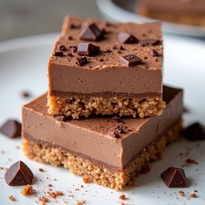 Protein-Rich Dark Chocolate Greek Yogurt Cheesecake Squares