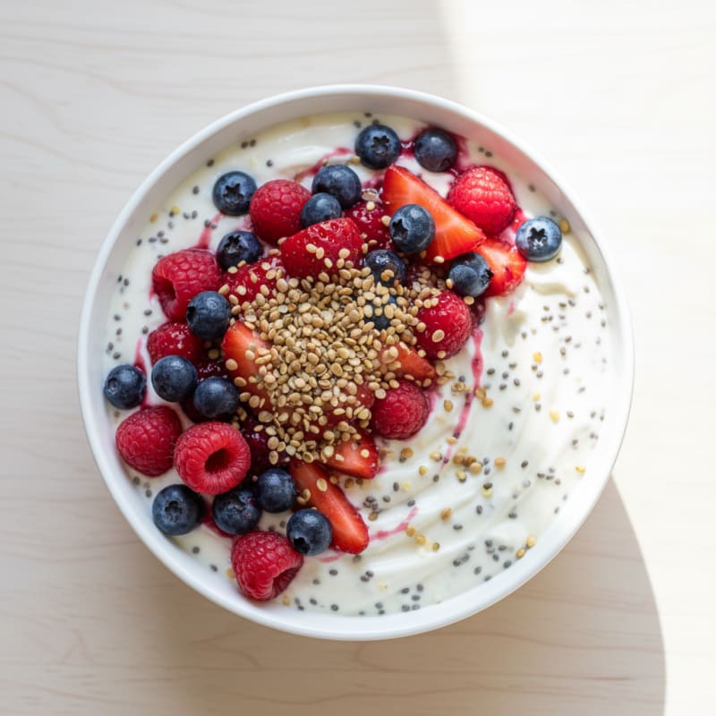 Creamy Greek Yogurt Protein Pudding with Berries