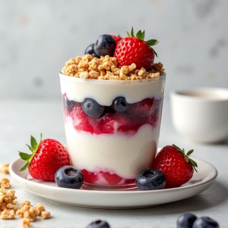 Greek Yogurt Protein Parfait with Mixed Berries