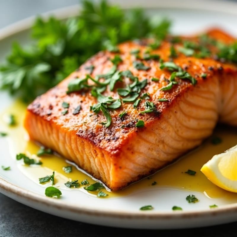 Herb-Crusted Lemon Garlic Grilled Salmon