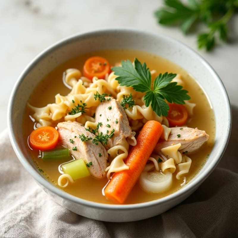 Aromatic Chicken Noodle Soup with Fresh Herbs