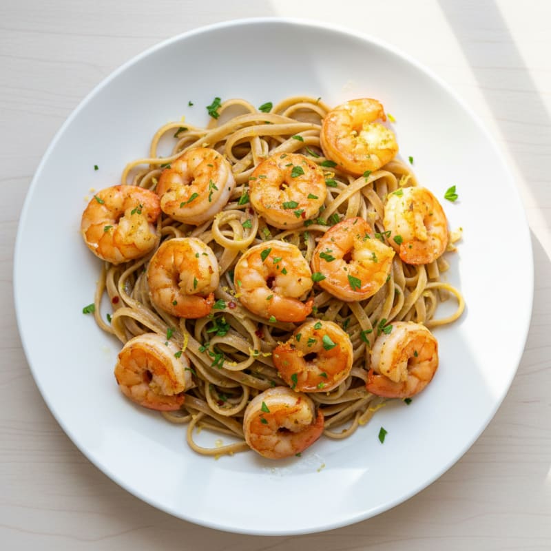 Zesty Garlic Shrimp Scampi with Linguine