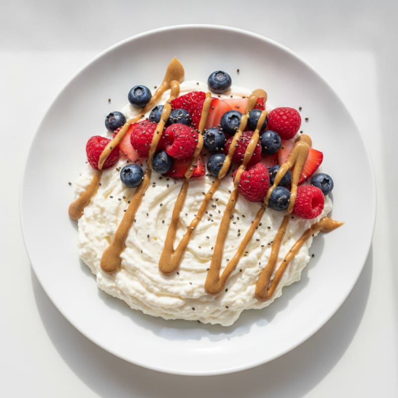 Silky Greek Yogurt Protein Mousse with Mixed Berries