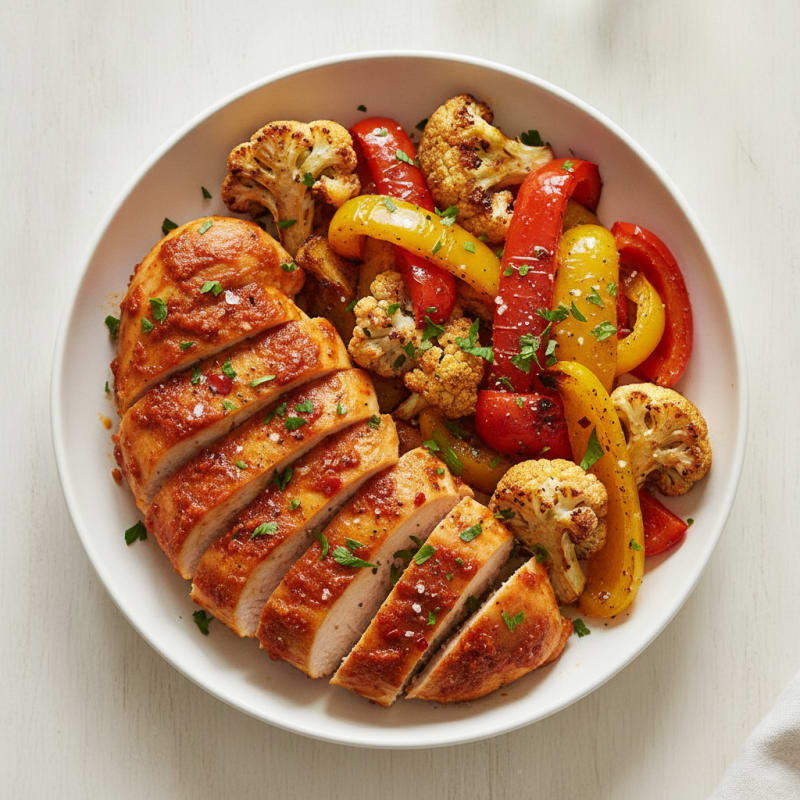 Spicy Harissa Chicken with Roasted Vegetables