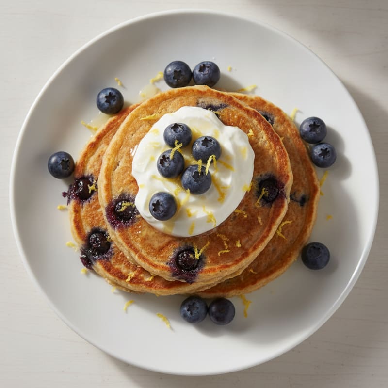 Blueberry Ricotta Pancakes with Lemon Zest