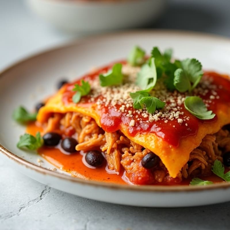 Spicy Shredded Chicken Enchilada Bake
