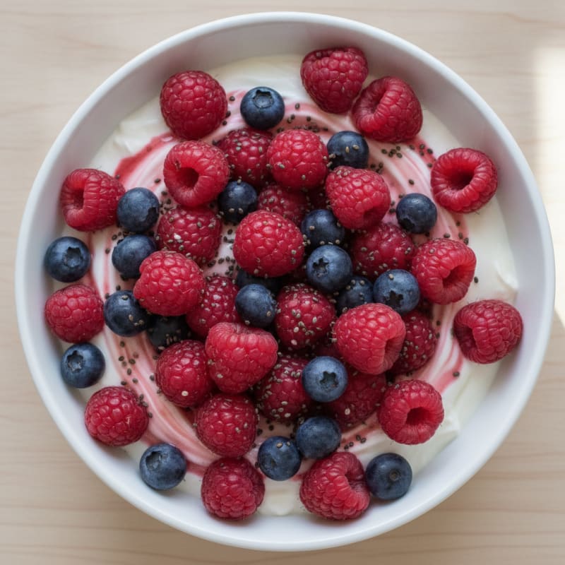 Silky Greek Yogurt Protein Pudding with Berries