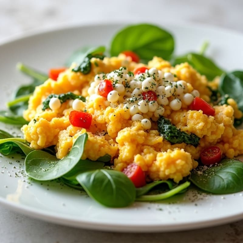 Fluffy Herb-Spinach Egg White Scramble