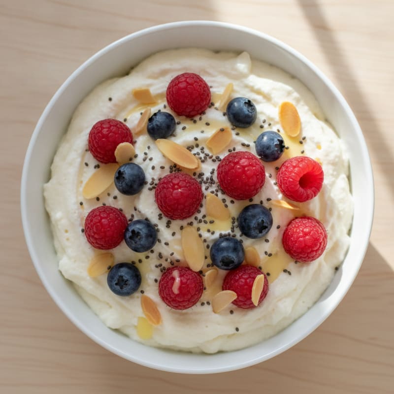 Greek Yogurt Protein Mousse with Fresh Berries