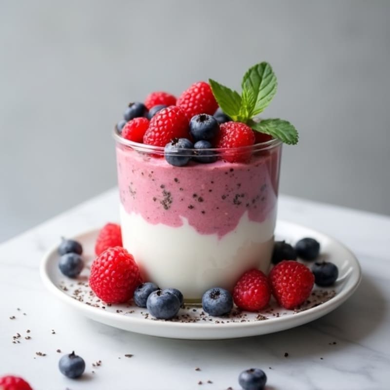 High-Protein Yogurt Parfait with Mixed Berries
